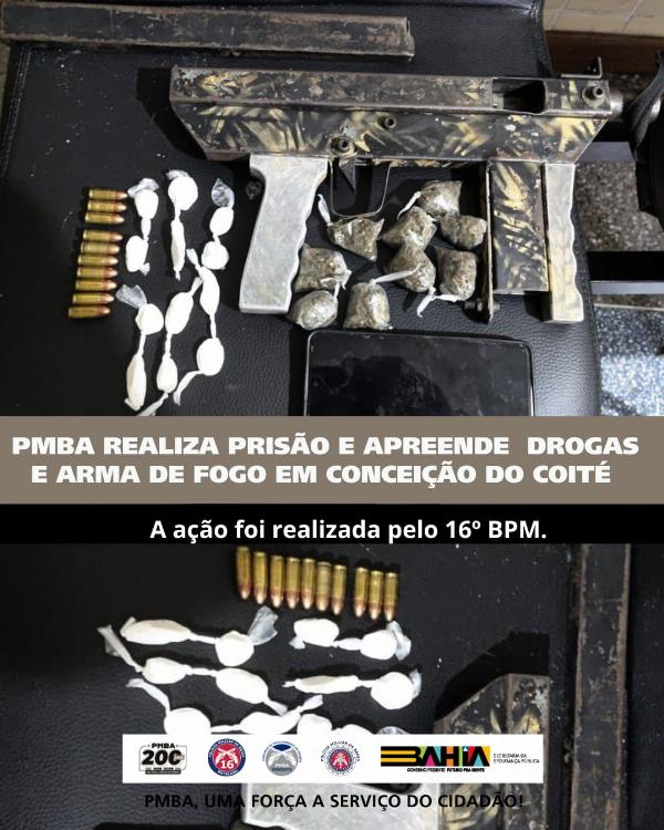 Polícia militar realiza prisão e apreensão de drogas em Coité 