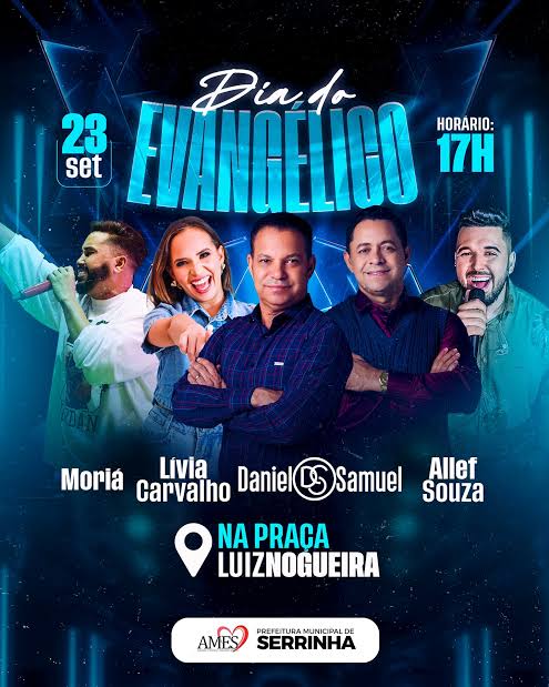 Município de Serrinha celebra dia do Evangélico na praça Luiz Nogueira 