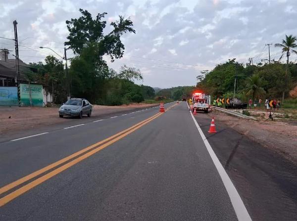Comerciante morre após capotar carro na  BA-093 em Mata de São João 