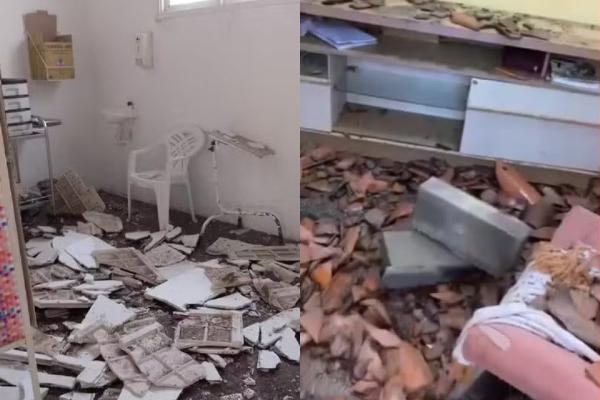 Teto de hospital desaba e pacientes de Lamarão são transferidos para Serrinha e Santa Barbara 