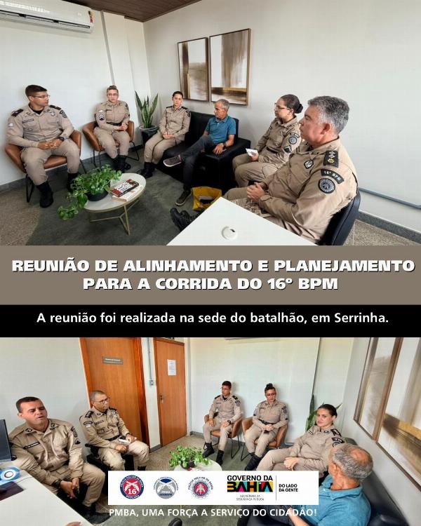 Reunião de alinhamento de planejamento para a corrida do 16° BPM