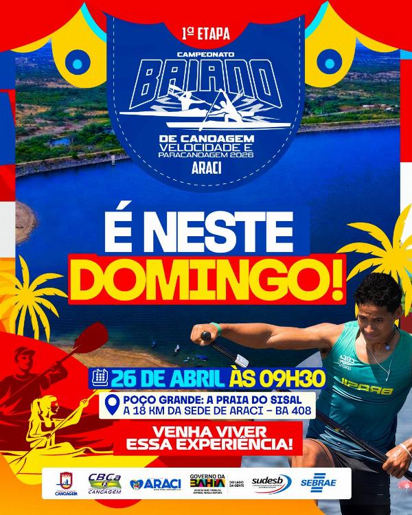 Município de Araci vai sediar etapa do Campeonato Baiano de Canoagem 2026